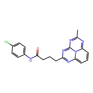 N-(4-Chlorophenyl)-4-(5-methyl-1,3,4,6,9b-pentaazaphenalen-2-yl)butanamide structure