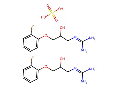 Guanidine, (3-(2-bromophenoxy)-2-hydroxypropyl)-, sulfate (2:1) (salt), (+-)- structure