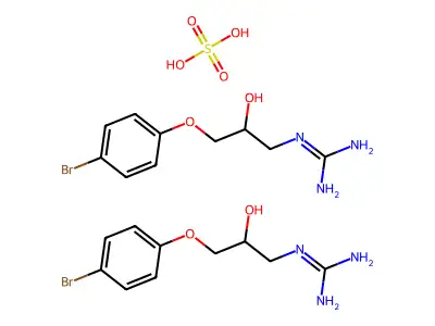 Guanidine, (3-(4-bromophenoxy)-2-hydroxypropyl)-, sulfate (2:1) (salt), (+-)- structure