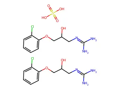 Guanidine, (3-(2-chlorophenoxy)-2-hydroxypropyl)-, sulfate (2:1) (salt), (+-)- structure