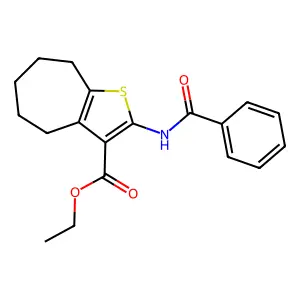 ethyl 2-benzamido-5,6,7,8-tetrahydro-4H-cyclohepta[b]thiophene-3-carboxylate structure