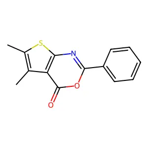 5,6-Dimethyl-2-phenyl-4H-thieno[2,3-d][1,3]oxazin-4-one structure