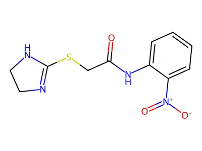 2-(4,5-dihydro-1H-imidazol-2-ylsulfanyl)-N-(2-nitrophenyl)acetamide structure