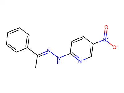 5-nitro-N-(1-phenylethylideneamino)pyridin-2-amine structure
