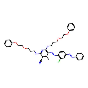 3-Pyridinecarbonitrile, 5-[[2-chloro-4-(phenylazo)phenyl]azo]-4-methyl-2,6-bis[[3-(2-phenoxyethoxy)propyl]amino]- structure