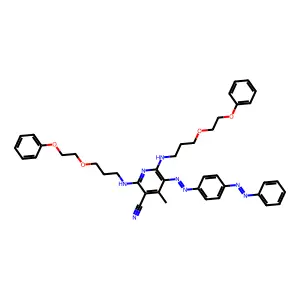 3-Pyridinecarbonitrile, 4-methyl-2,6-bis[[3-(2-phenoxyethoxy)propyl]amino]-5-[[4-(phenylazo)phenyl]azo]- structure