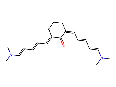 Cyclohexanone, 2,6-bis[5-(dimethylamino)-2,4-pentadienylidene]- structure