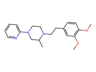 Piperazine, 1-(2-(3,4-dimethoxyphenyl)ethyl)-2-methyl-4-(2-pyridinyl)- structure