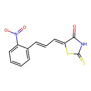 (5E)-5-[(E)-3-(2-nitrophenyl)prop-2-enylidene]-2-sulfanylidene-1,3-thiazolidin-4-one structure