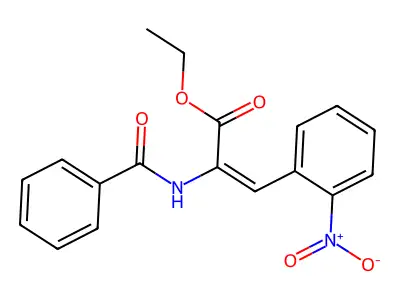 Ethyl 2-benzamido-3-(2-nitrophenyl)prop-2-enoate structure