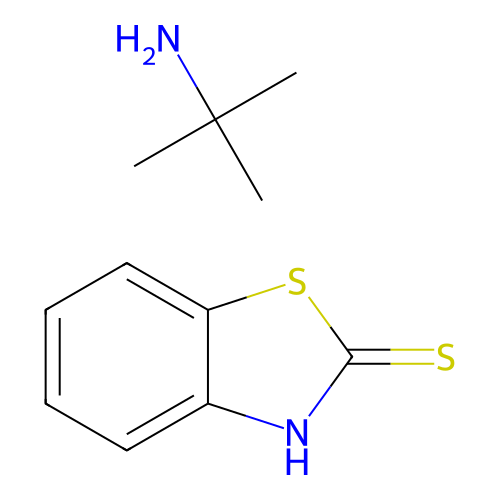2(3H)-Benzothiazolethione, compd. with 2-methyl-2-propanamine (1:1) structure
