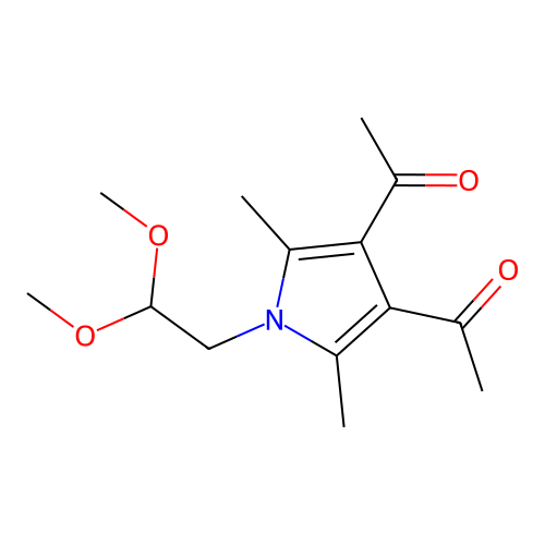 1-[4-Acetyl-1-(2,2-dimethoxy-ethyl)-2,5-dimethyl-1H-pyrrol-3-yl]-ethanone structure