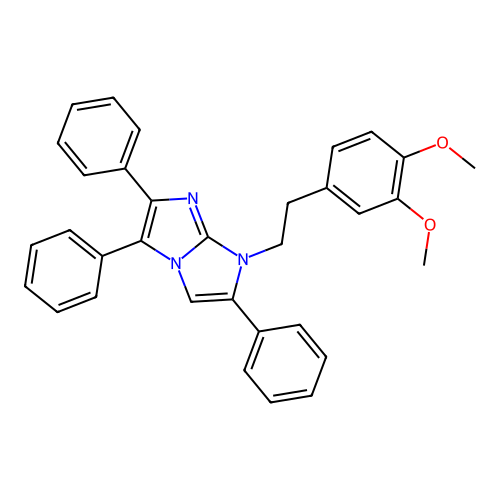1-[2-(3,4-dimethoxyphenyl)ethyl]-2,5,6-triphenyl-1H-imidazo[1,2-a]imidazole structure