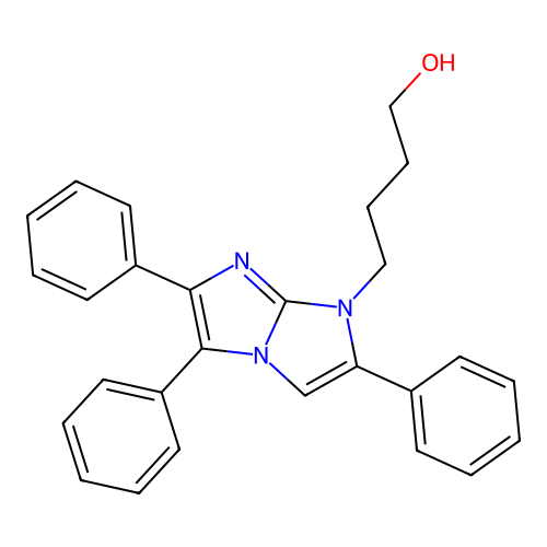 4-(2,5,6-triphenyl-1H-imidazo[1,2-a]imidazol-1-yl)butan-1-ol structure