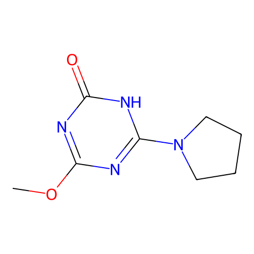 4-methoxy-6-(pyrrolidin-1-yl)-1,3,5-triazin-2(1H)-one structure