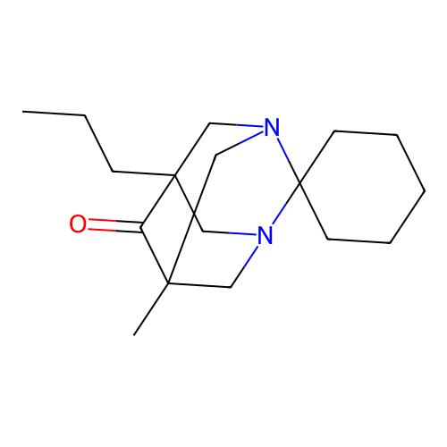 5'-methyl-7'-propyl-1',3'-diazaspiro[cyclohexane-1,2'-tricyclo[3.3.1.1~3,7~]decan]-6'-one structure