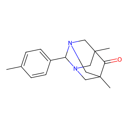 5,7-Dimethyl-2-(4-methylphenyl)-1,3-diazatricyclo[3.3.1.1~3,7~]decan-6-one structure