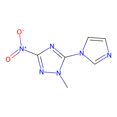 5-(1H-imidazol-1-yl)-1-methyl-3-nitro-1H-1,2,4-triazole structure