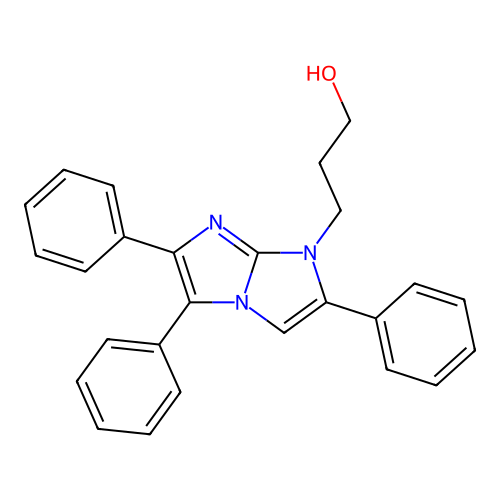 3-(2,5,6-triphenyl-1H-imidazo[1,2-a]imidazol-1-yl)propan-1-ol structure