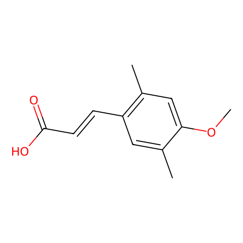 (E)-3-(4-methoxy-2,5-dimethylphenyl)prop-2-enoic acid structure