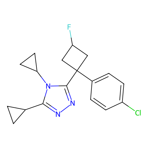 3-(1-(4-Chlorophenyl)-3-fluorocyclobutyl)-4,5-dicyclopropyl-1,2,4-triazole structure