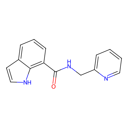 N-(pyridin-2-ylmethyl)-1H-indole-7-carboxamide structure