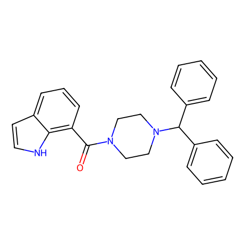 (4-benzhydrylpiperazin-1-yl)-(1H-indol-7-yl)methanone structure