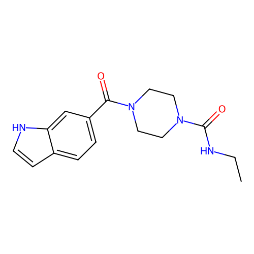 N-ethyl-4-(1H-indole-6-carbonyl)piperazine-1-carboxamide structure