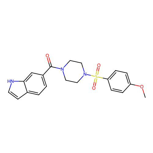 1H-indol-6-yl-[4-(4-methoxyphenyl)sulfonylpiperazin-1-yl]methanone structure