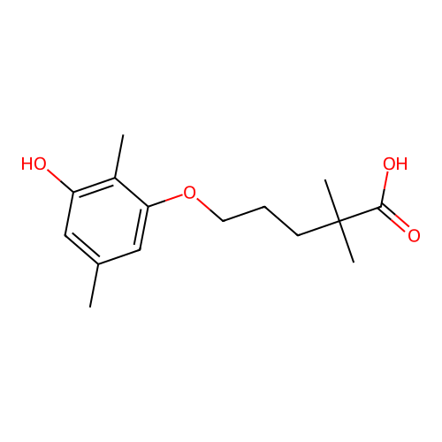 Pentanoic acid, 5-(hydroxy-2,5-dimethylphenoxy)-2,2-dimethyl- structure