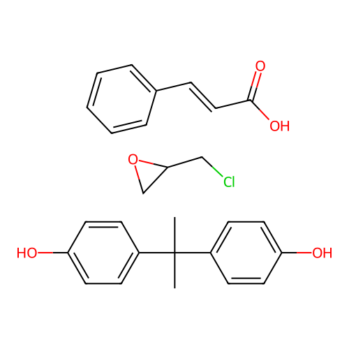 Bisphenol A, epichlorohydrin polymer, cinnamate structure