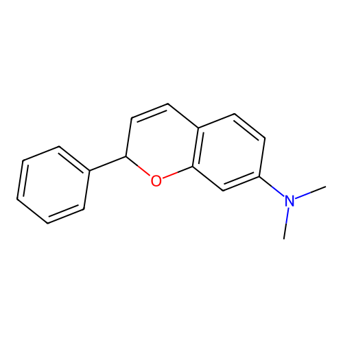 N,N-dimethyl-2-phenyl-2H-chromen-7-amine structure
