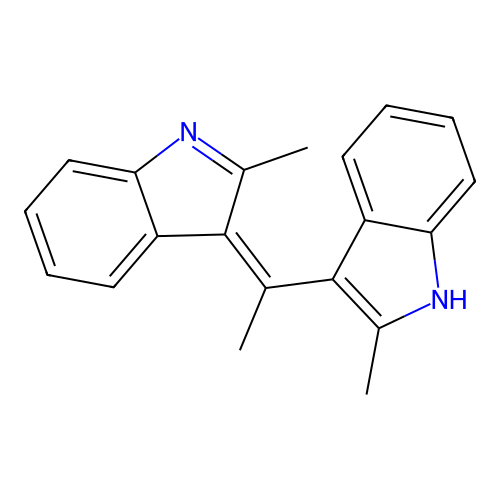 (3Z)-2-methyl-3-[1-(2-methyl-1H-indol-3-yl)ethylidene]indole structure