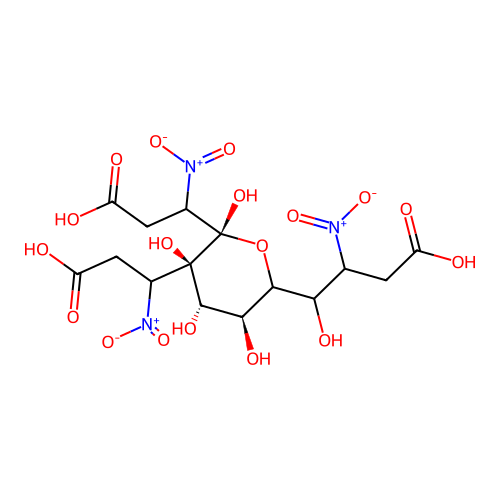 alpha-D-Glucopyranose, 1,2,6-tris(3-nitropropanoate) structure