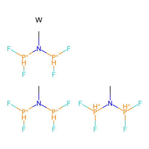 Tungsten, tris(methylimidodiphosphorus tetrafluoride-P,P')- structure