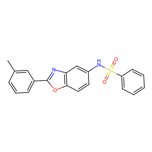 N-[2-(3-methylphenyl)-1,3-benzoxazol-5-yl]benzenesulfonamide structure