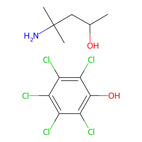 4-Amino-4-methylpentan-2-ol;2,3,4,5,6-pentachlorophenol structure