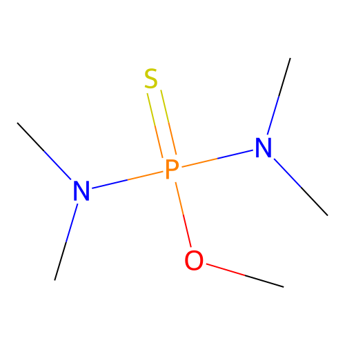 Phosphorodiamidothioic acid, tetramethyl-, O-methyl ester structure