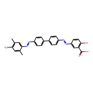 5-((4'-((4-Amino-2,5-dimethylphenyl)diazenyl)(1,1'-biphenyl)-4-yl)diazenyl)-2-hydroxybenzoic acid structure