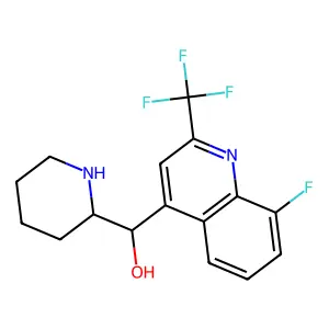 4-Quinolinemethanol, 8-fluoro-alpha-2-piperidinyl-2-(trifluoromethyl)- structure