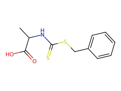 2-(Benzylsulfanylcarbothioylamino)propanoic acid structure