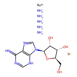 (Adenosine)pentaammineruthenium(3+) tribromide structure