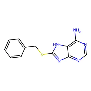 8-benzylsulfanyl-7H-purin-6-amine structure