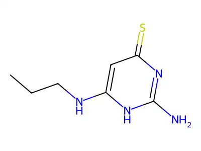 2-amino-6-(propylamino)-1H-pyrimidine-4-thione structure