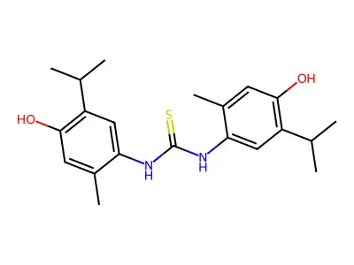 1,3-Bis(4-hydroxy-2-methyl-5-propan-2-ylphenyl)thiourea structure