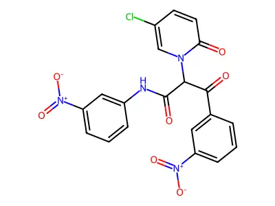 2-(5-chloro-2-oxopyridin-1-yl)-N,3-bis(3-nitrophenyl)-3-oxopropanamide structure