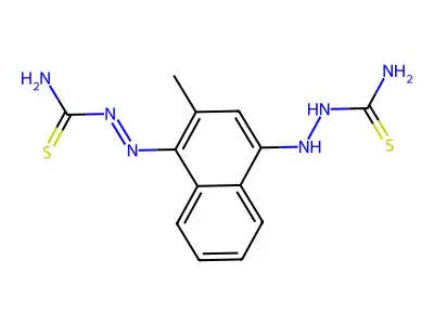 Hydrazinecarbothioamide, 2-(2-methyl-4-oxo-1(4H)-naphthalenylidene)- structure