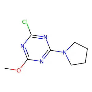 2-Chloro-4-methoxy-6-(pyrrolidin-1-yl)-1,3,5-triazine structure