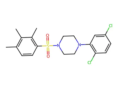 1-(2,5-Dichlorophenyl)-4-[(2,3,4-trimethylphenyl)sulfonyl]piperazine structure