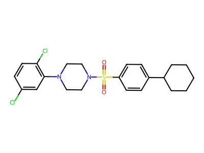 1-[(4-Cyclohexylphenyl)sulfonyl]-4-(2,5-dichlorophenyl)piperazine structure